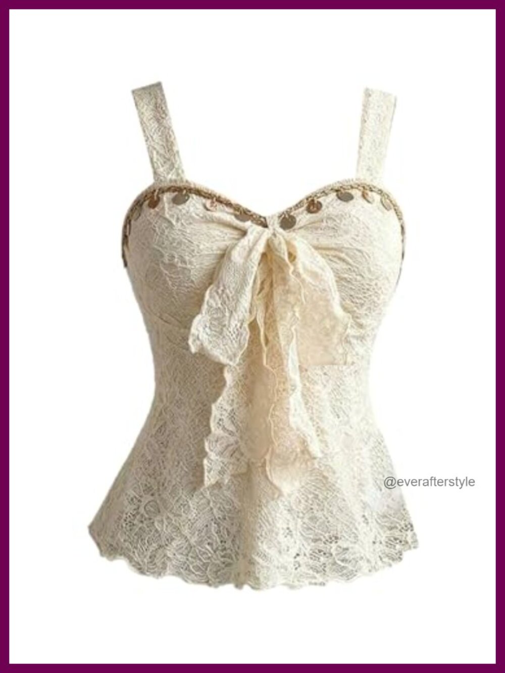 Boho Lace Babydoll Top Tie Front Mesh Sleeveless Tank Top